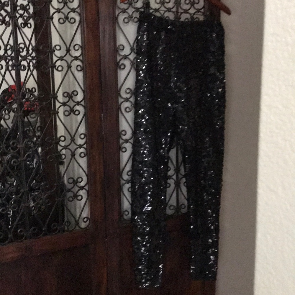 Sequin Leggings Black Size 6